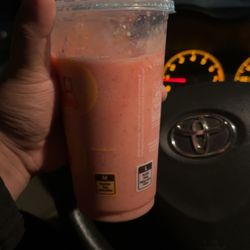 McDonald's - So i ordered drive through for strawberry banana smoothie and this is what they gave me not even fully cup.