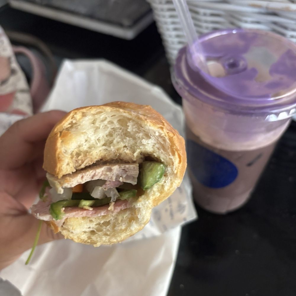 W Coffee & Tea - Bahn Mi and Ube Coffee (so good bread is so fresh, crunchy outside and fluffy soft inside) - Patisserie/Cake Shop Near Me - Niles, Illinois W Coffee & Tea - Bahn Mi and Ube Coffee (so good bread is so fresh, crunchy outside and fluffy soft inside) - Patisserie/Cake Shop Near Me - Niles, Illinois