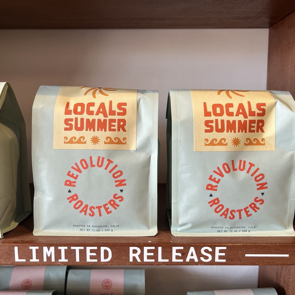Revolution Roasters - Limited Release - Sept to November. Perfect name "locals summer" which is our summer months when tourists are gone. - Coffee & Tea Near Me - Oceanside, California Revolution Roasters - Limited Release - Sept to November. Perfect name "locals summer" which is our summer months when tourists are gone. - Coffee & Tea Near Me - Oceanside, California