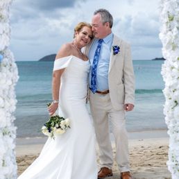 Bride and groom Magens Bay