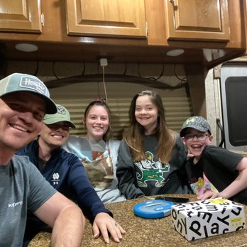 iSpy RV Rentals - Our family in the RV playing games! - RV Rental Near Me - Spicewood, Texas