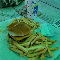 Bear Valley Market Grill - Cheeseburger, fries and Dr.Pepper
