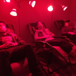 Gulf Coast Acupuncture and Fertility - Relaxing under the heat lamps while lounging and waiting for our appointment. :)