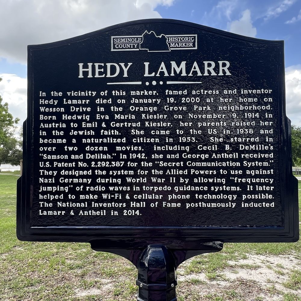 Hedy Lemarr Historical Marker - Landmarks & Historical Buildings Near Me - Casselberry, Florida Hedy Lemarr Historical Marker - Landmarks & Historical Buildings Near Me - Casselberry, Florida