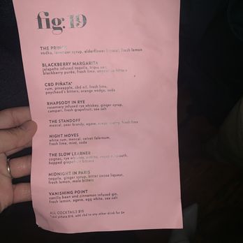 Fig. 19 - Menu as of 1/26/19 - Lounges Near Me - New York, New York