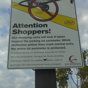 Trader Joe's - Attention Shoppers! Our Shopping Carts will lock if taken beyond the parking lot perimiter, which are marked by Yellow Lines! - Grocery Near Me - Fremont, California Trader Joe's - Attention Shoppers! Our Shopping Carts will lock if taken beyond the parking lot perimiter, which are marked by Yellow Lines! - Grocery Near Me - Fremont, California