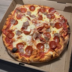 Anna & Mike's Pizza - Medium pepperoni and sausage pizza