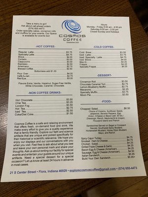 Menu photo 3 Cosmos Coffee Flora, IN
