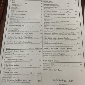 Taisho - Menu - September 2023 - Japanese Near Me - San Francisco, California