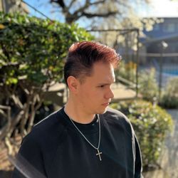 Me with my hair styled. Recently colored and cut by Merlot.