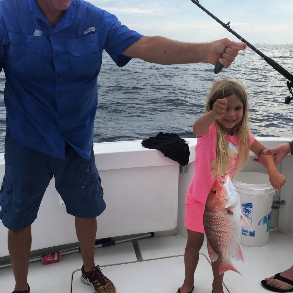 Captain Blacks Fishing - My 3 year old daughter catching red snapper on Captain Black's Fishing Charters. - Fishing Near Me - Panama City, Florida