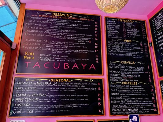 Menu photo 2 Tacubaya Berkeley, CA