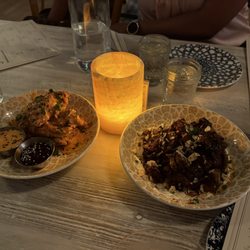 The Hampton Social - Bang bang chicken  and roasted Brussels sprouts