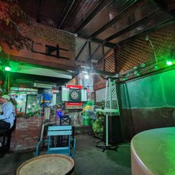The Peak's Bar Noe Valley - Outdoor back area for smoking and darts, Dec 28, 2023.