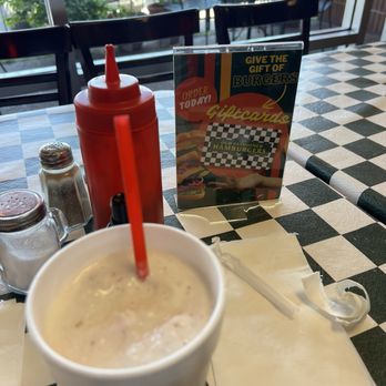 JGs Old Fashioned Hamburgers - Worst $6 "Strawberry" Milkshake Ever It was pulled from a below-counter cooler, and tasted more like freezer burn. - Burgers Near Me - Dallas, Texas JGs Old Fashioned Hamburgers - Worst $6 "Strawberry" Milkshake Ever It was pulled from a below-counter cooler, and tasted more like freezer burn. - Burgers Near Me - Dallas, Texas