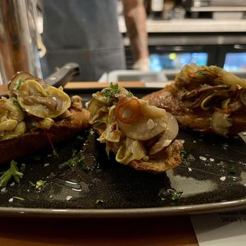 Cordial Cellar + Lounge - Vegetable bruschetta on the menu - made with Japanese eggplant - Wine Bars Near Me - Castro Valley, California Cordial Cellar + Lounge - Vegetable bruschetta on the menu - made with Japanese eggplant - Wine Bars Near Me - Castro Valley, California
