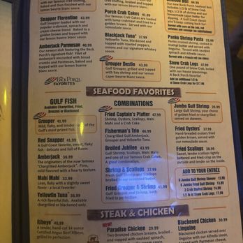 The Back Porch - Menu - Seafood Near Me - Destin, Florida