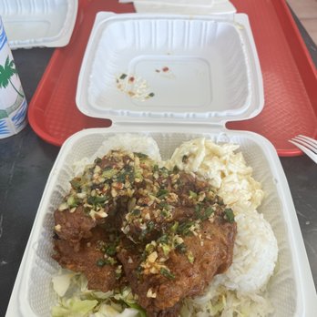 Koolau Drive Inn - Spicy Garlic Chicken Plate - Burgers Near Me - Kaneohe, Hawaii Koolau Drive Inn - Spicy Garlic Chicken Plate - Burgers Near Me - Kaneohe, Hawaii