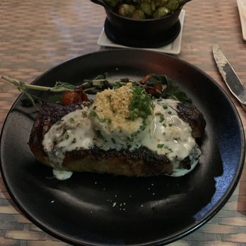 HAVEN Riverfront Restaurant & Bar - WOOD GRILLED 14oz NEW YORK STRIP ($39) with MARYLAND LUMP BLUE CRABMEAT ($9) - New American Near Me - Edgewater, New Jersey