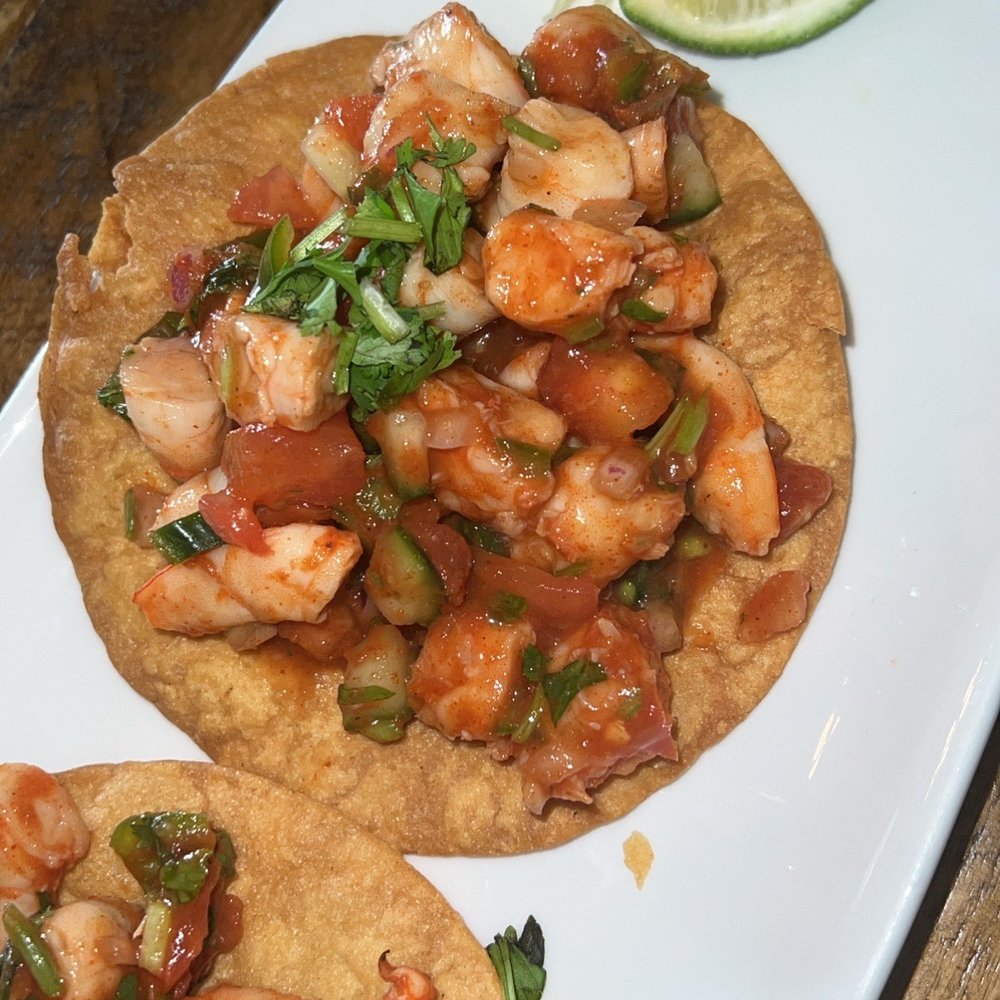 Pier 402 - Shrimp tacos 3/5 kinda ate before pic lol - Seafood Near Me - San Jose, California Pier 402 - Shrimp tacos 3/5 kinda ate before pic lol - Seafood Near Me - San Jose, California