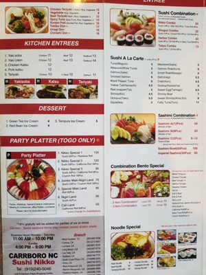 Menu photo 2 Sushi Nikko Carrboro, NC Menu photo 2 Sushi Nikko Carrboro, NC