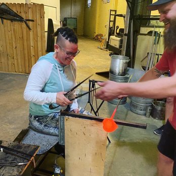 Burnt Glassworks - These giant tweezers are used to pull the glass while spinning it to begin shaping your piece. - Glass Blowing Near Me - Jacksonville, Florida Burnt Glassworks - These giant tweezers are used to pull the glass while spinning it to begin shaping your piece. - Glass Blowing Near Me - Jacksonville, Florida