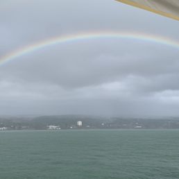 Rainbow over Hilo harbor