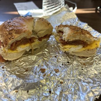 Cara-Bean - Bacon egg and cheese on an everything bagel - Coffee & Tea Near Me - Watertown, Connecticut