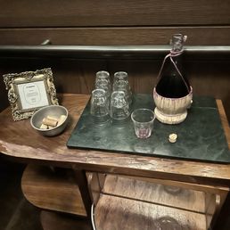 Wine for the elevator ride up to the dining room, cute! Wine for the elevator ride up to the dining room, cute!