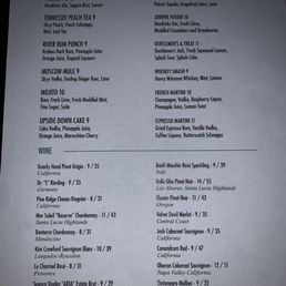 Drink menu Drink menu