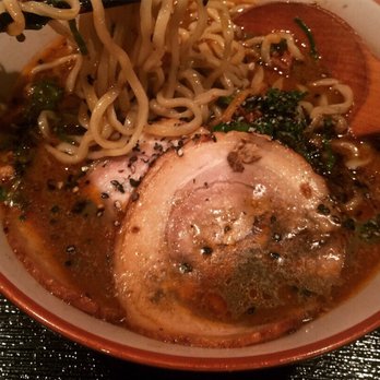 Ramen Isshin - soup base is thick, boiled with the meat. Portion enough, price worth 15-17 cad with combo rice don~ - Ramen Near Me - Toronto, Ontario