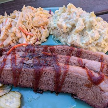 Brothers Barbecue - Brisket plate with kickin slaw and potato salad - Barbeque Near Me - Reno, Nevada Brothers Barbecue - Brisket plate with kickin slaw and potato salad - Barbeque Near Me - Reno, Nevada