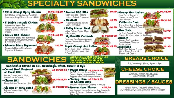 Menu photo 1 Avenue Subs Coronado, CA