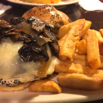The Tiger's Tale - Burger with mushrooms, onions, and Swiss. Best I've had in years!!! Fries were great! I love steak fries! - Bars Near Me - Skillman, New Jersey