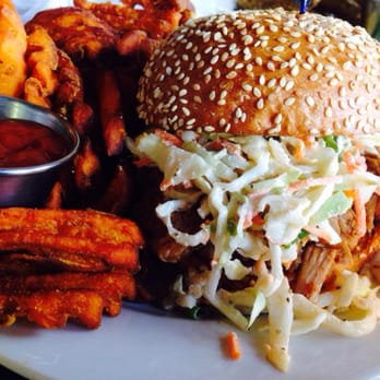Breakside Brewery - Pulled pork sandwich with sweet potato fries - Breweries Near Me - Portland, Oregon
