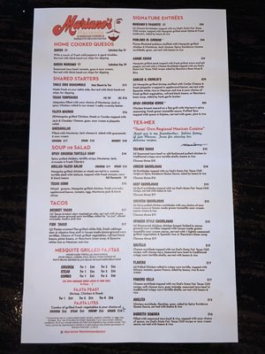 Menu photo 7 Mariano's Hacienda Ranch Dallas, TX