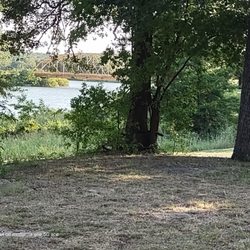 Lake Texoma State Park - Rooster Creek with bridge in background