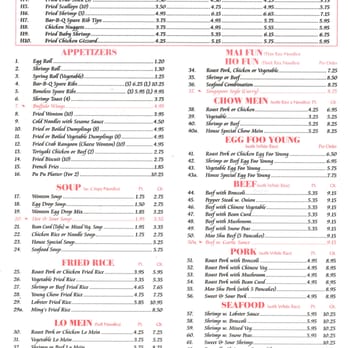 Ming's Chinese Restaurant - Menu Inside Left Side - Chinese Near Me - Middletown, New York
