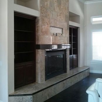 Old Town Tile - a fireplace and built in entertainment center - Tiling Near Me Old Town Tile - a fireplace and built in entertainment center - Tiling Near Me