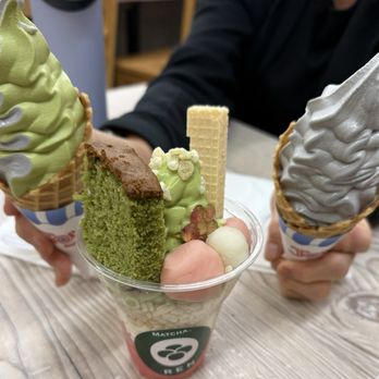 Mochi-ya Ren - Sakura matcha sundae , black sesame soft serve - Desserts Near Me - San Jose, California Mochi-ya Ren - Sakura matcha sundae , black sesame soft serve - Desserts Near Me - San Jose, California