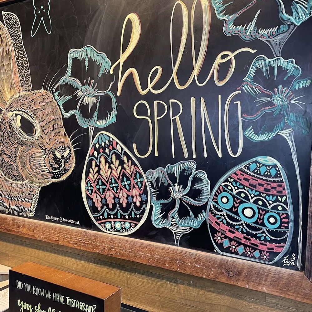 Starbucks - a chalk board with a sign that says hello spring - Coffee & Tea Near Me - Mississauga, Ontario Starbucks - a chalk board with a sign that says hello spring - Coffee & Tea Near Me - Mississauga, Ontario