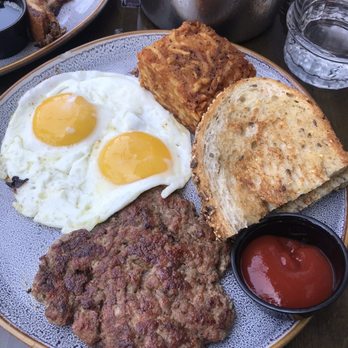 H Cafe - Two Egg Breakfast Plate. The sausage needed more seasoning or spice. - Breakfast & Brunch Near Me - Los Angeles, California