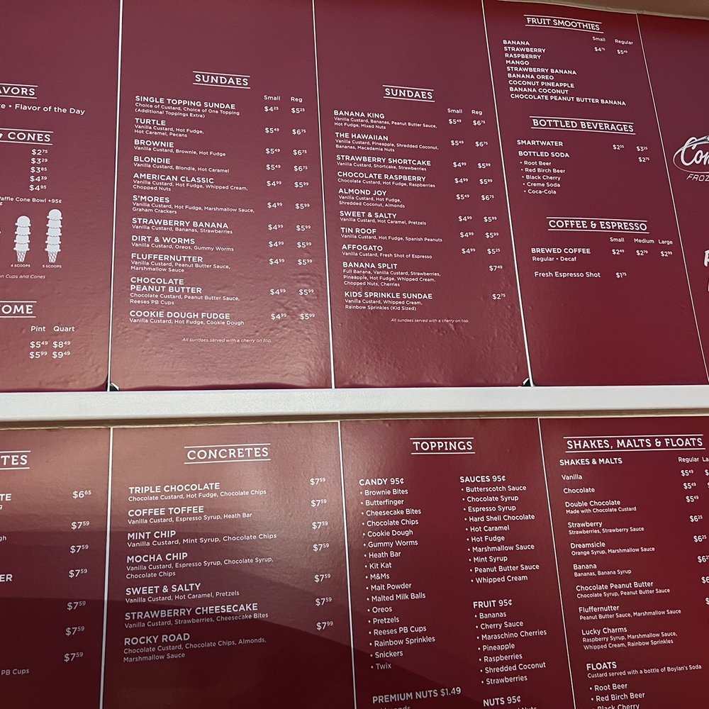Comet Frozen Custard - Menu - Ice Cream & Frozen Yogurt Near Me - Rolling Meadows, Illinois Comet Frozen Custard - Menu - Ice Cream & Frozen Yogurt Near Me - Rolling Meadows, Illinois