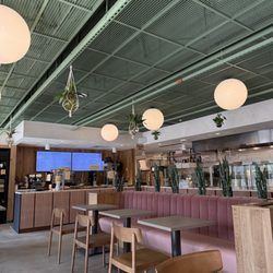 Amba - Love, love, love the pink, green, hanging plant, and velvet chair vibes