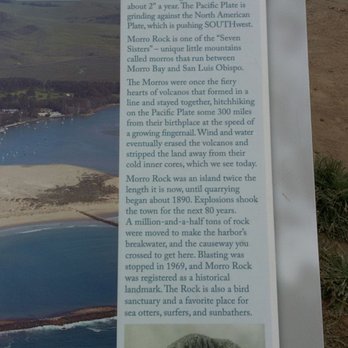 Morro Bay State Park - Story of the Rock. The Rock traveled here from Palm Springs over 25 Million Years and is still moving. - Parks Near Me - Morro Bay, California Morro Bay State Park - Story of the Rock. The Rock traveled here from Palm Springs over 25 Million Years and is still moving. - Parks Near Me - Morro Bay, California