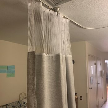 Chateau Living Center - Privacy curtain in room continuously tangled on sprinkler head next to the curtain track at Chateau Living Center in Kenner, Louisiana. - Retirement Homes Near Me - Kenner, Louisiana Chateau Living Center - Privacy curtain in room continuously tangled on sprinkler head next to the curtain track at Chateau Living Center in Kenner, Louisiana. - Retirement Homes Near Me - Kenner, Louisiana