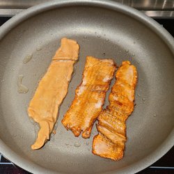 MyForest Foods - Very partially cooked slices ready to be flipped again.