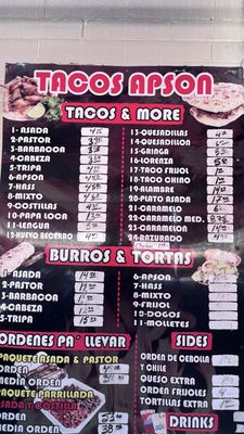 Menu photo 7 Tacos Apson Tucson, AZ Menu photo 7 Tacos Apson Tucson, AZ
