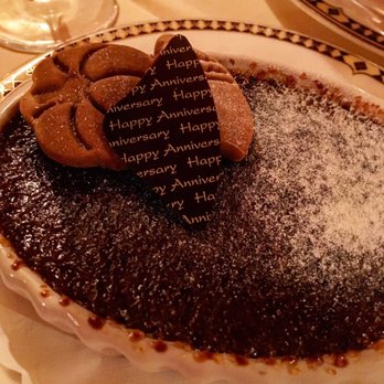 The Comus Inn - Creme brûlée with Happy Anniversary chocolate - New American Near Me - Dickerson, Maryland