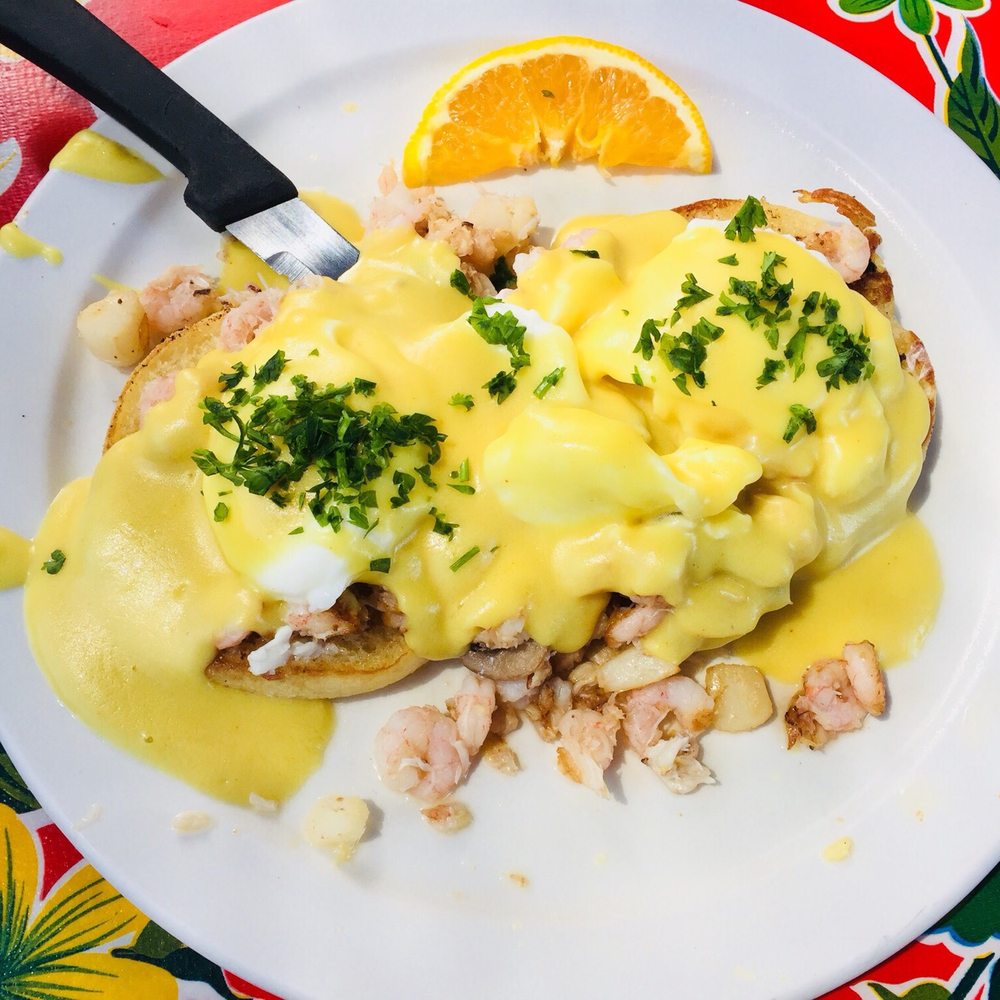 Beach Break Cafe - Seafood Benedict - Breakfast & Brunch Near Me - Oceanside, California Beach Break Cafe - Seafood Benedict - Breakfast & Brunch Near Me - Oceanside, California